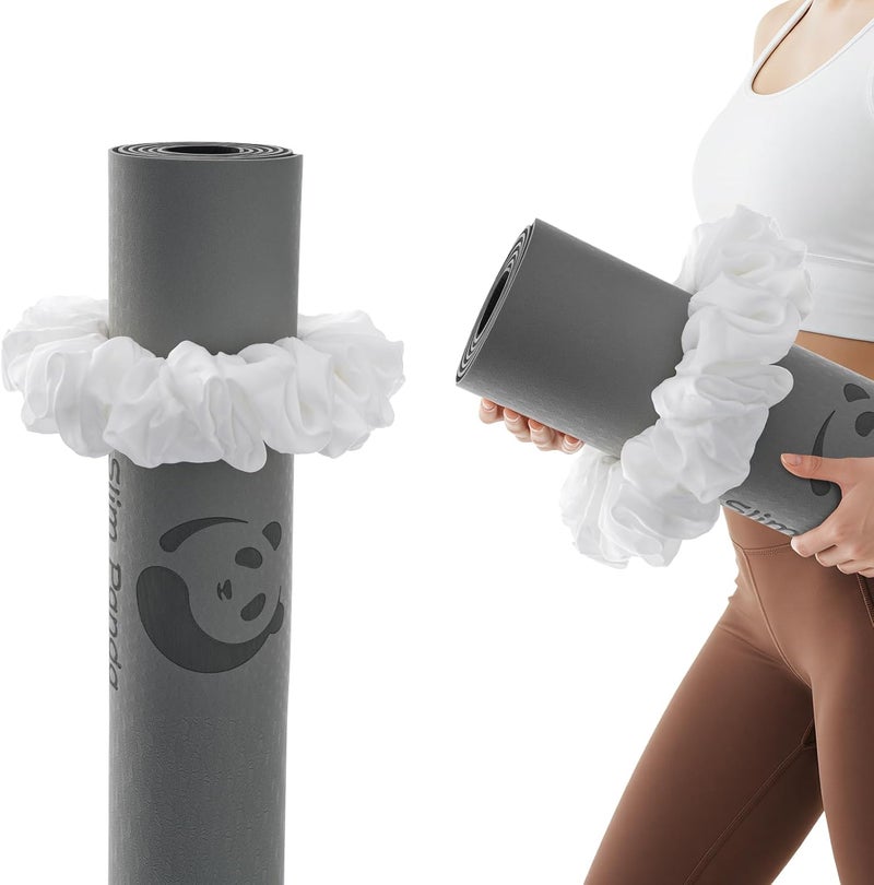 Slim Panda Yoga Mat Scrunchie, Durable Velvet Fabric Yoga Mat Carrying Strap Fits All Standard Yoga Mats - Image 1
